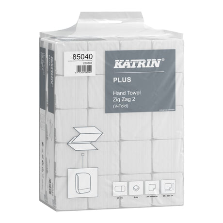 Katrin Plus Falthandtuch Zick Zack, hochweiß, 2-lagig, 200 Blatt
