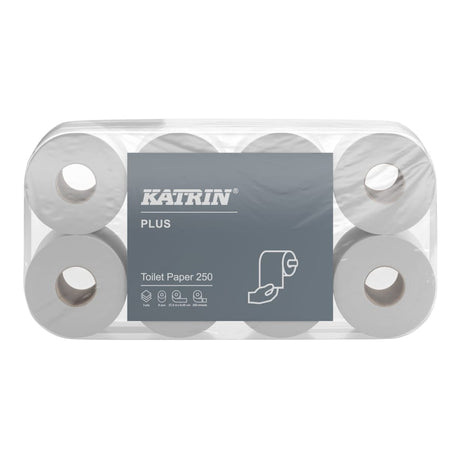 KATRIN Plus Toilettenpapier, 3-lagig, weiß 1 Packung = 8 Rollen