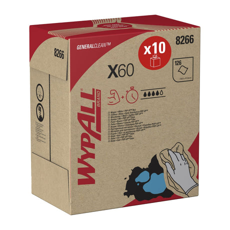KC WYPALL* X60- Wischtücher - Zupfbox, 1-lagig, weiß 1 Karton = 10 x 126 = 1.260 Tücher