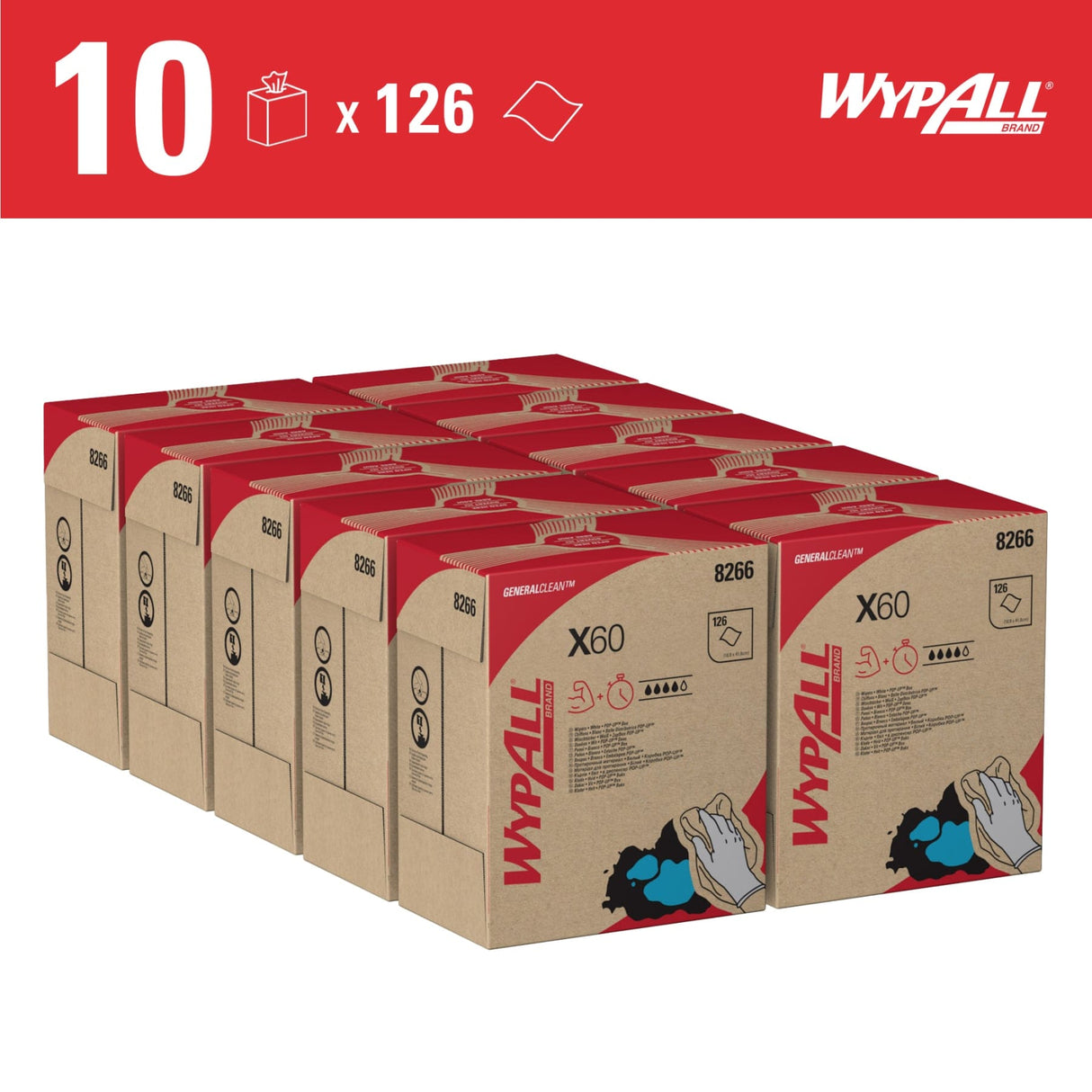 KC WYPALL* X60- Wischtücher - Zupfbox, 1-lagig, weiß