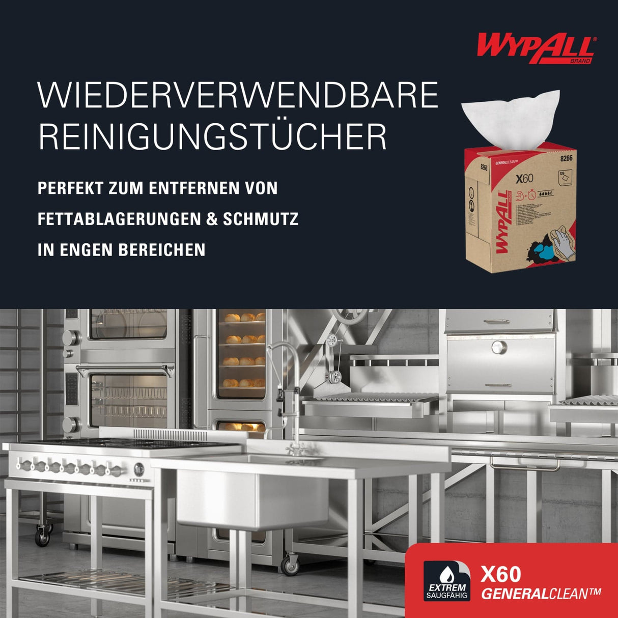 KC WYPALL* X60- Wischtücher - Zupfbox, 1-lagig, weiß