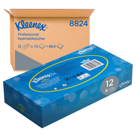 KLEENEX® Kosmetiktücher, 3-lagig, weiß 1 Karton = 12 Boxen à 72 Tücher = 864 Tücher