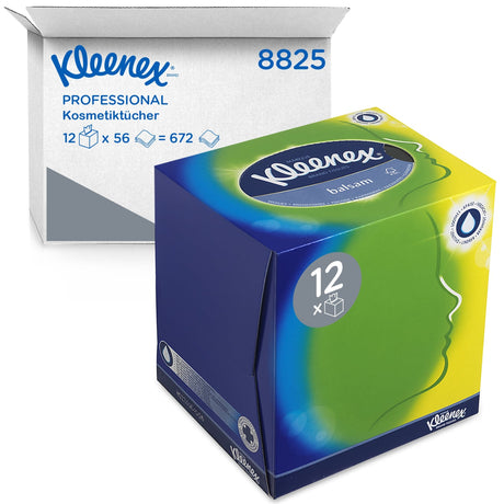KLEENEX® Kosmetiktücher Würfel-Box 1 Karton = 12 Boxen x 56 Stück = 672 Kosmetiktücher