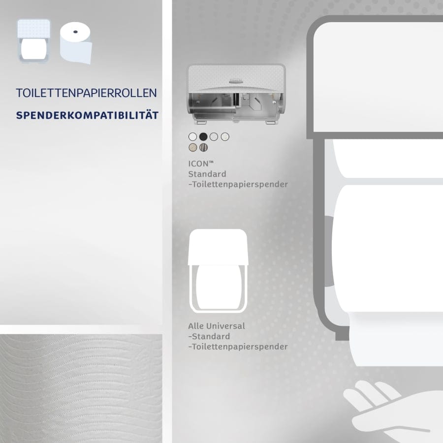 KLEENEX® Toilettenpapierrollen 3-lagig, weiß, Großpackung