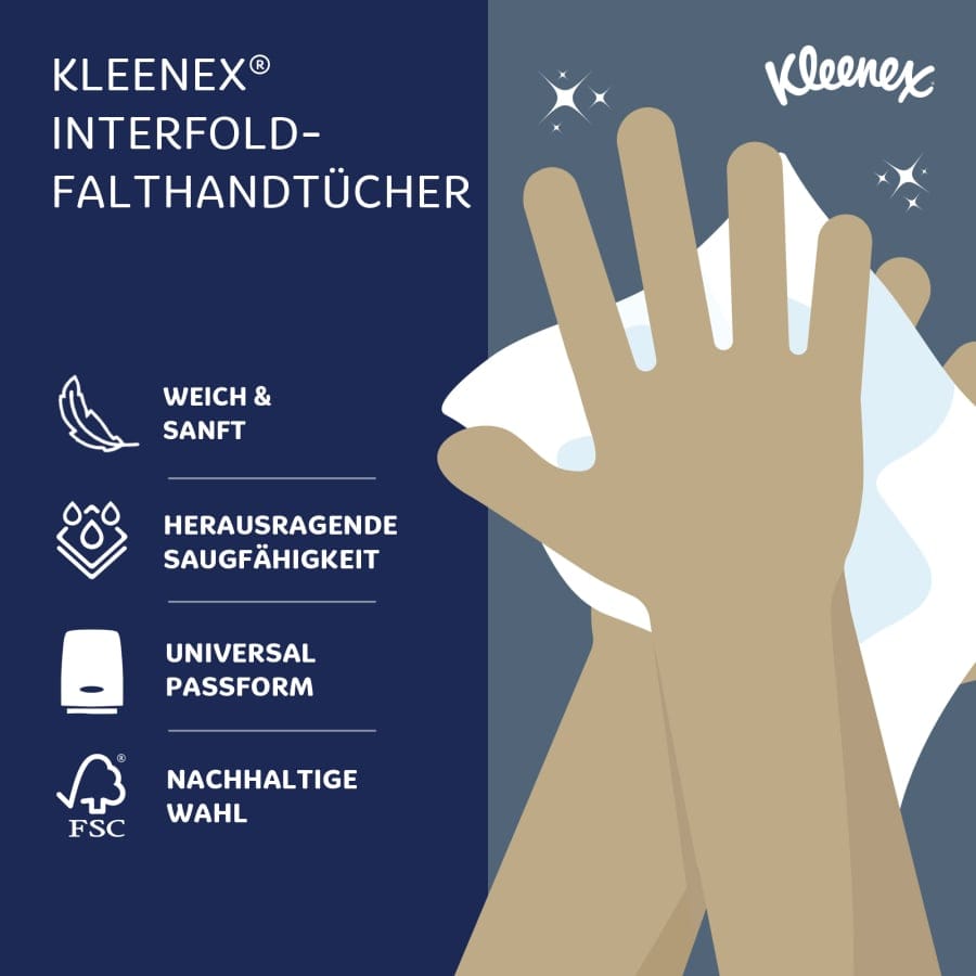 Kleenex®  Ultra™ Handtuchpapier, 3-lagig, 31,5 x 21,5 cm