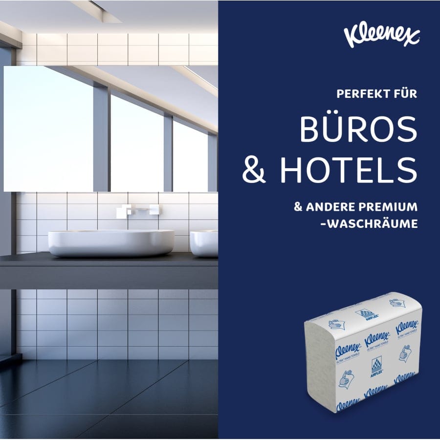 Kleenex® Ultra™ Papierhandtücher, 2-lagig, Z-Falz, 24,1 x 19,1 cm