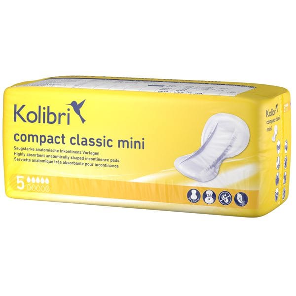 Kolibri compact classic mini Inkontinenzvorlage mini - 53 x 26 cm - Beutel à 28 Stück