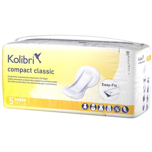 Kolibri compact PREMIUM Inkontinenzvorlage classic - 64 x 33 cm - Beutel à 28 Stück