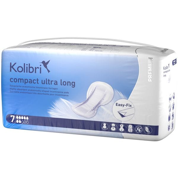 Kolibri compact PREMIUM Inkontinenzvorlage ultra long - 74 x 37 cm - Beutel à 28 Stück