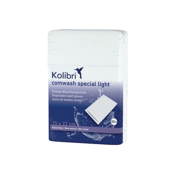 Kolibri comwash special light Waschhandschuhe Molton, leicht 15 x 22 cm - Packung à 50 Stück