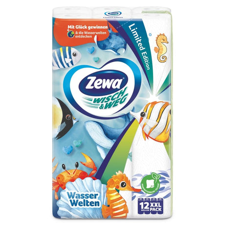 Zewa Wisch & Weg limited Edition Küchenrolle mit Motiv 1 Packung = 12 Rollen à 45 Blatt
