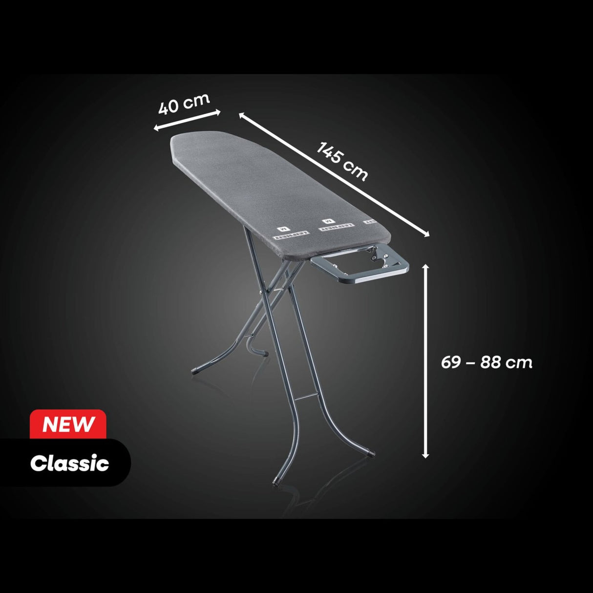 LEIFHEIT Classic M Black Bügelbrett, verstellbar