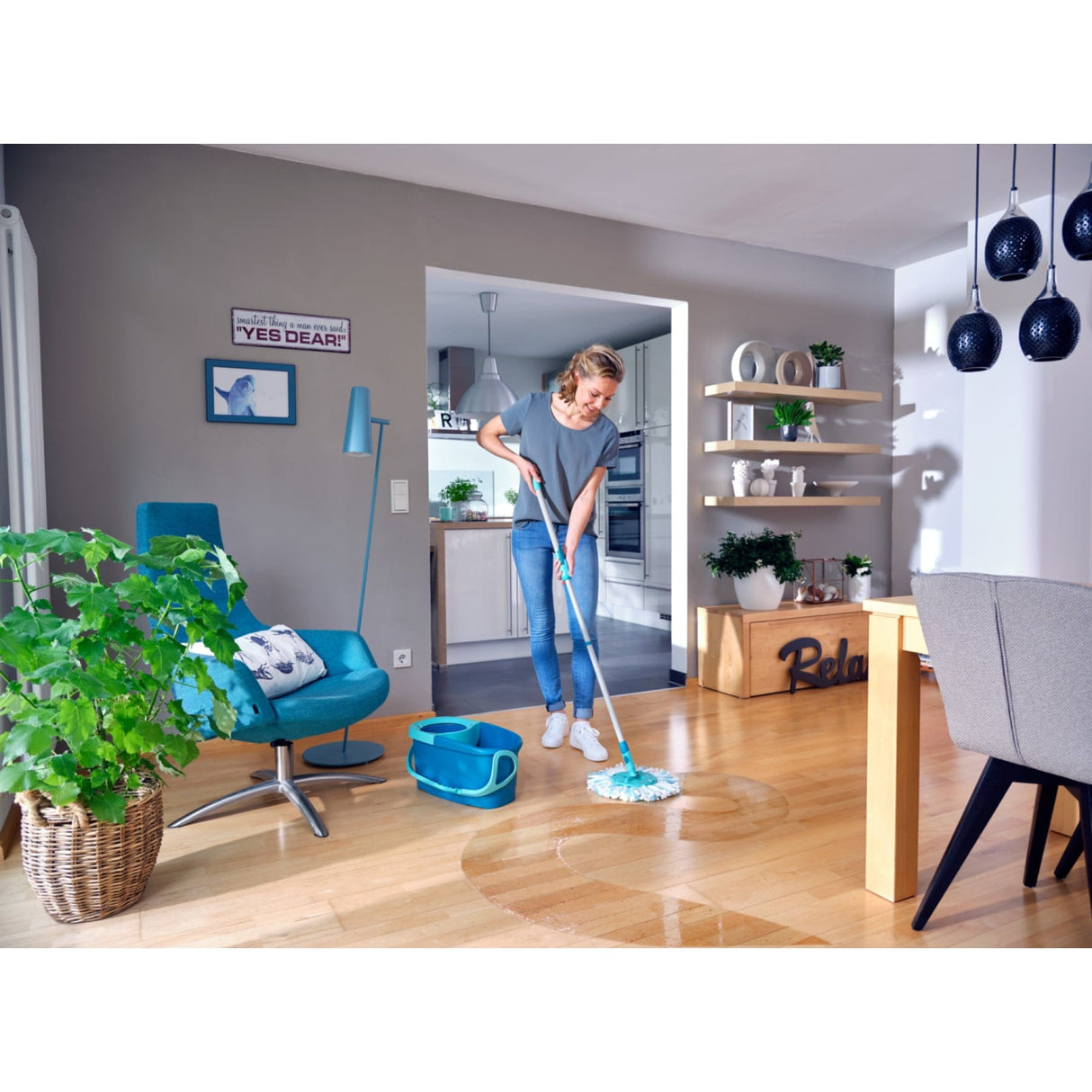 Leifheit Clean Twist Disc Mop Ergo Wischset, 3-teilig
