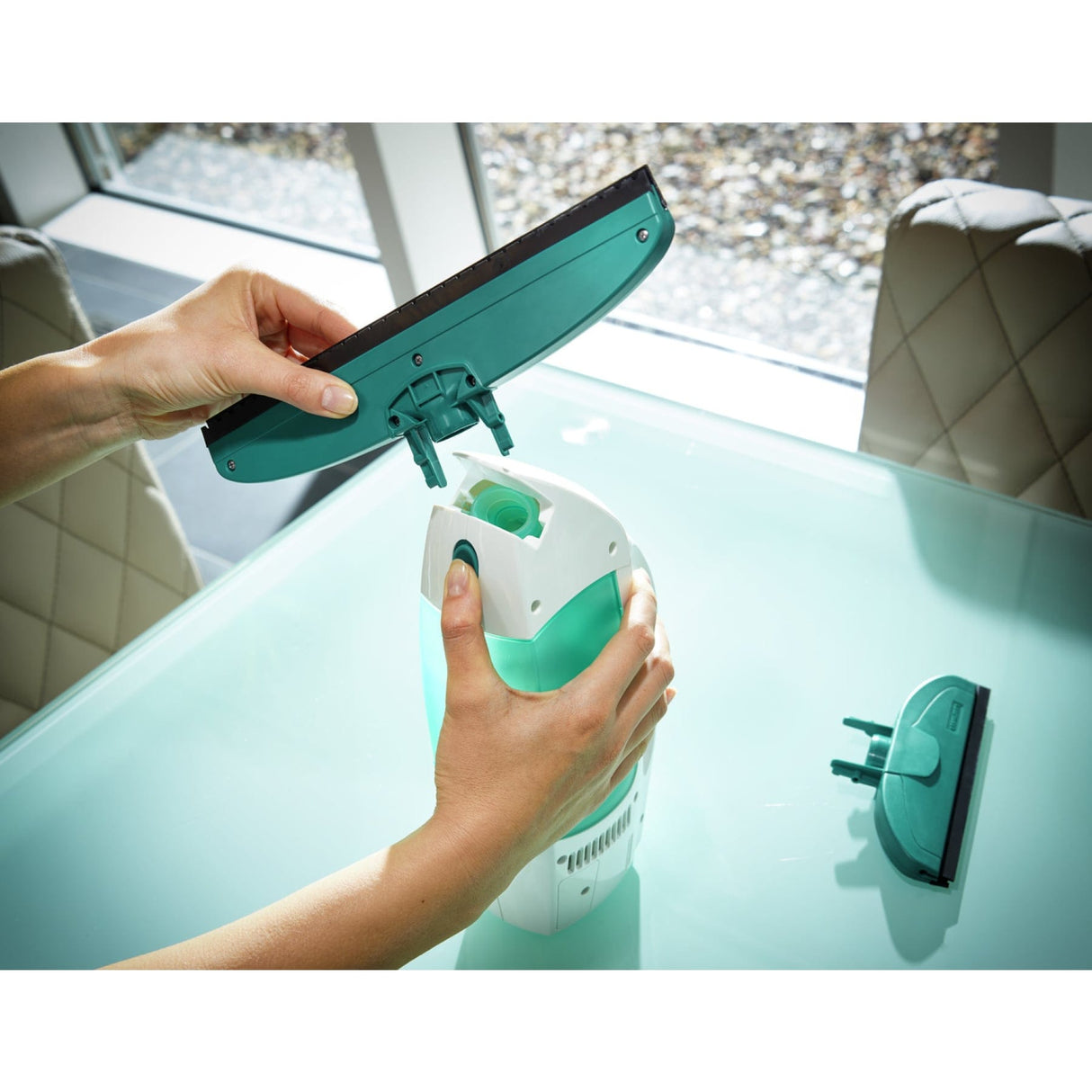 LEIFHEIT Dry & Clean Fenstersauger Komplettset, 4-teilig