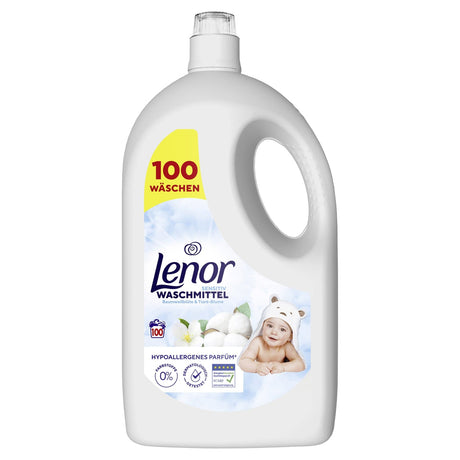 Lenor Sensitiv Flüssigwaschmittel Baumwollblüte & Tiaré-Blume 5 l