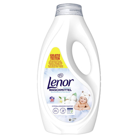 Lenor Sensitiv Flüssigwaschmittel Baumwollblüte & Tiaré-Blume 9 l