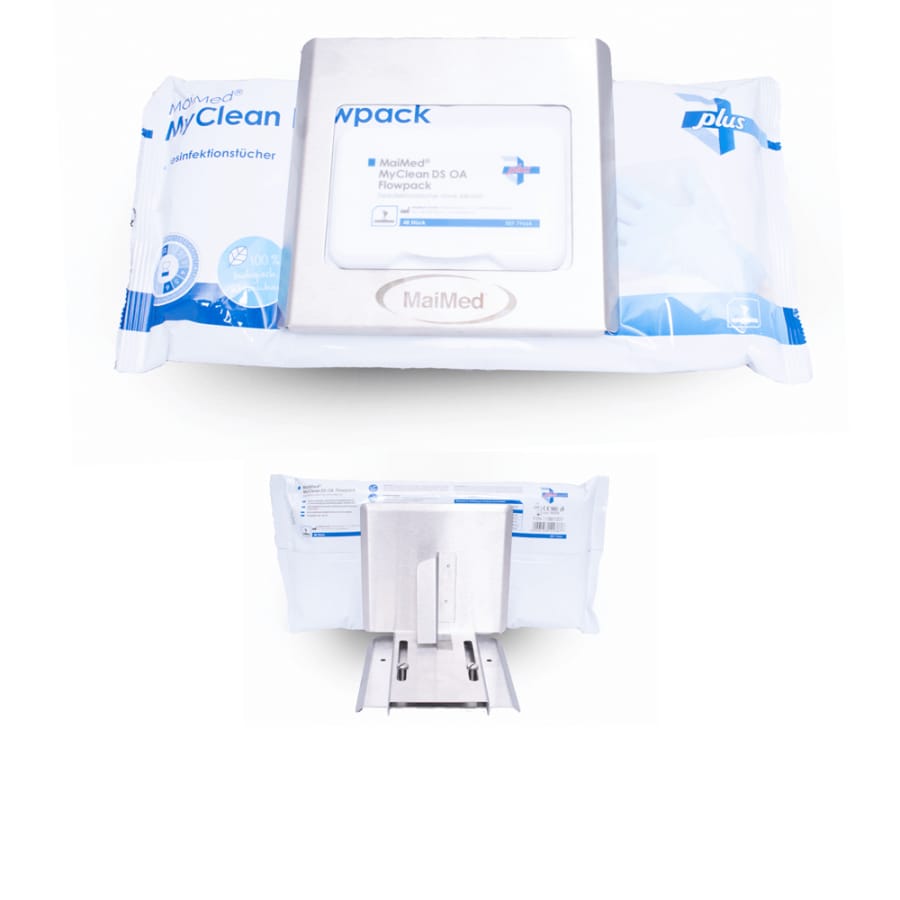 MaiMed Flowpack-Halter Edelstahl für Desinfektionstücher