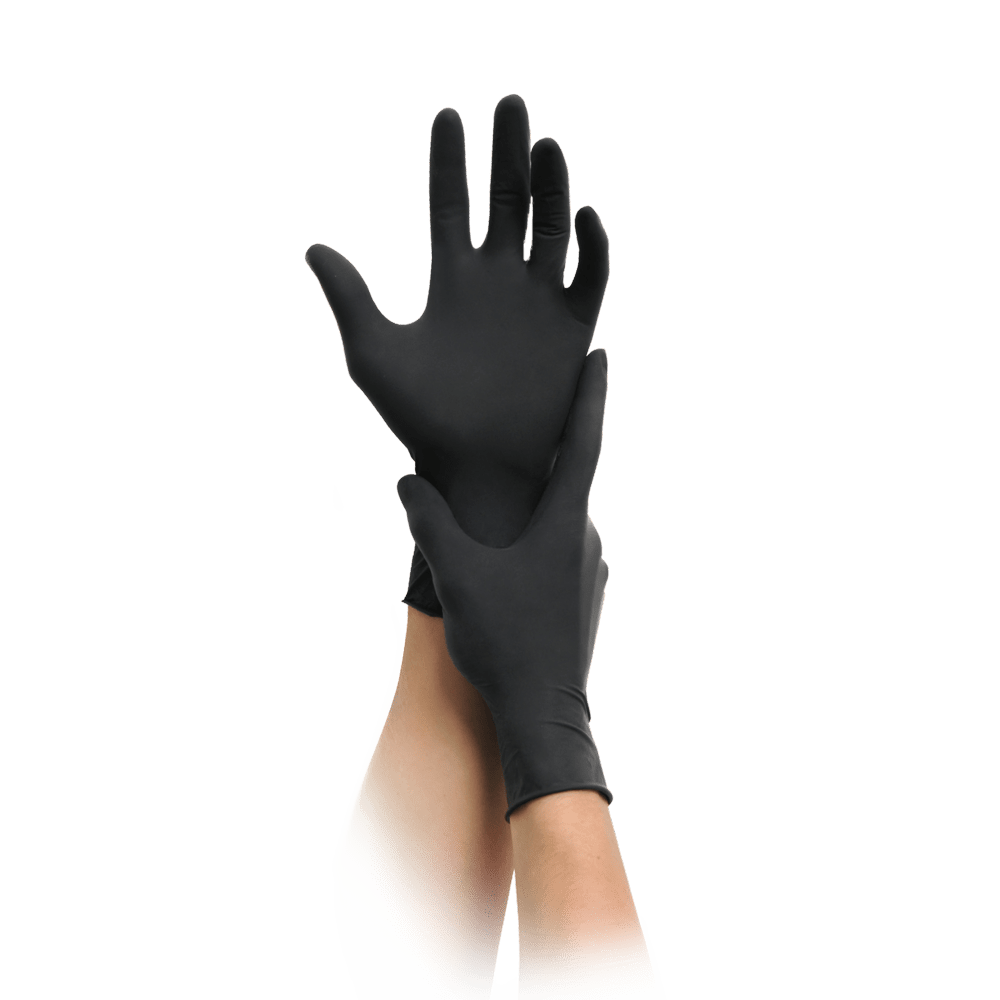 MaiMed nitril black Einmalhandschuhe – Schwarze Nitrilhandschuhe, latexfrei besonders griffsicher