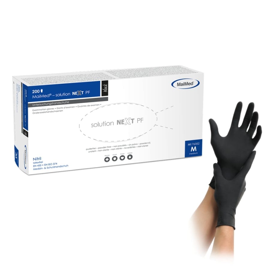 MaiMed solution next schwarz Nitril Einmalhandschuhe puderfrei