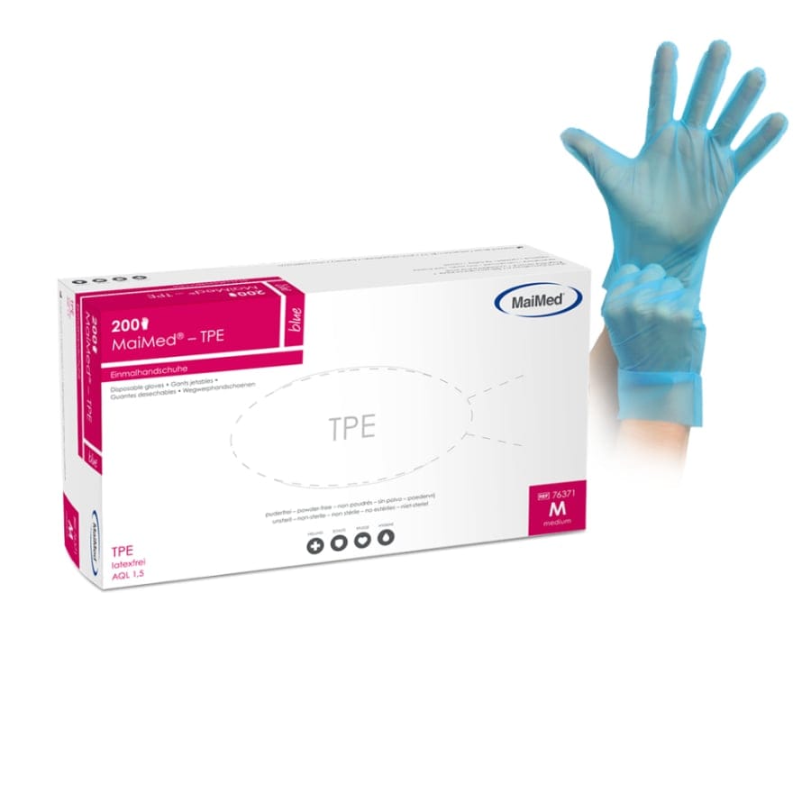 MaiMed TPE blau Einmalhandschuhe puderfrei S