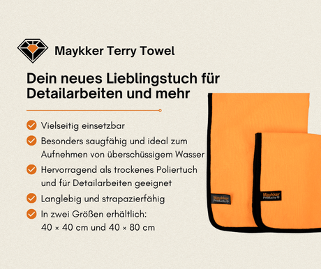 Maykker Terry Towel Mikrofasertuch für die Glasreinigung