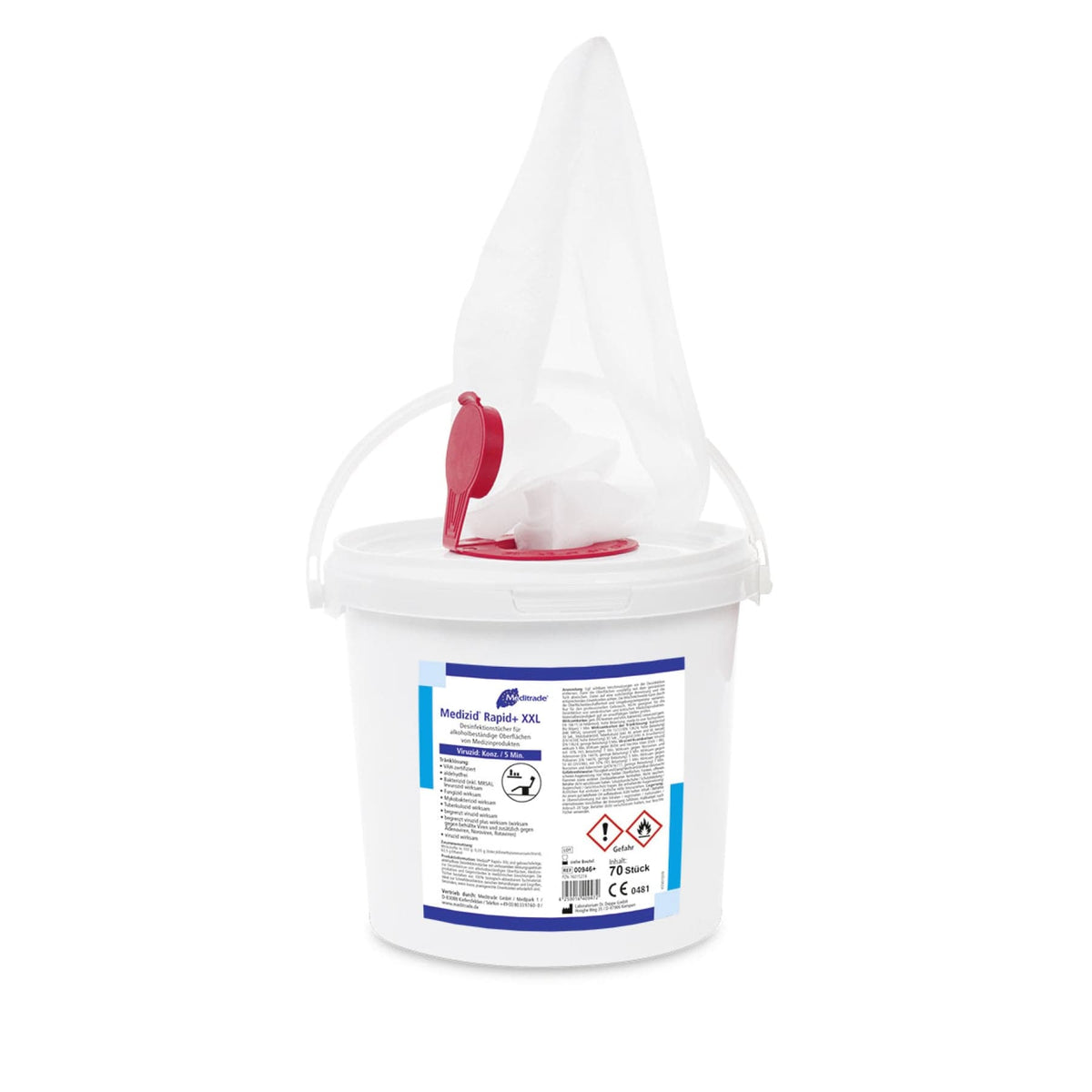 Meditrade Medizid® Rapid+ Desinfektionstücher 1 Eimer, 70 Tücher