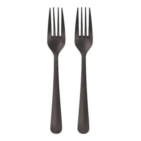 Mehrweg Gabeln, Bio-PP, extra stabil, 19 cm 1 Karton (20 Packungen × 10 Stück), Schwarz