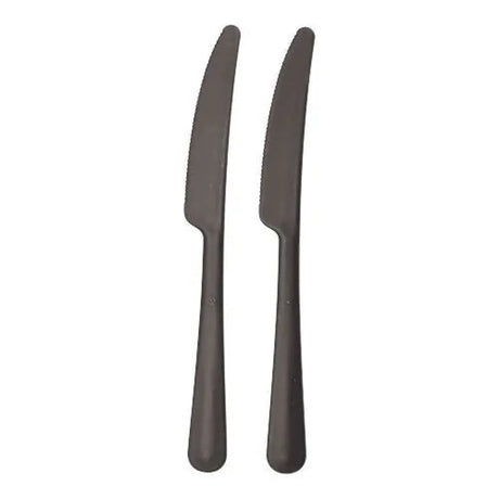 Mehrweg Messer, Bio-PP, extra stabil, 19,7 cm 1 Karton (20 Packungen × 10 Stück), Schwarz