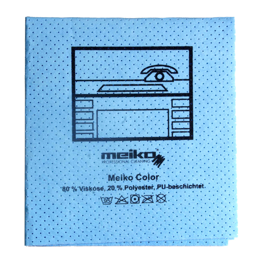 Meiko COLOR Fenstertuch blau mit Piktogramm Büro, Beutel