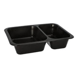 Menüschalen Mehrweg, Kunststoff, schwarz 1 Karton (20 Packungen × 20 Stück), 2-geteilt