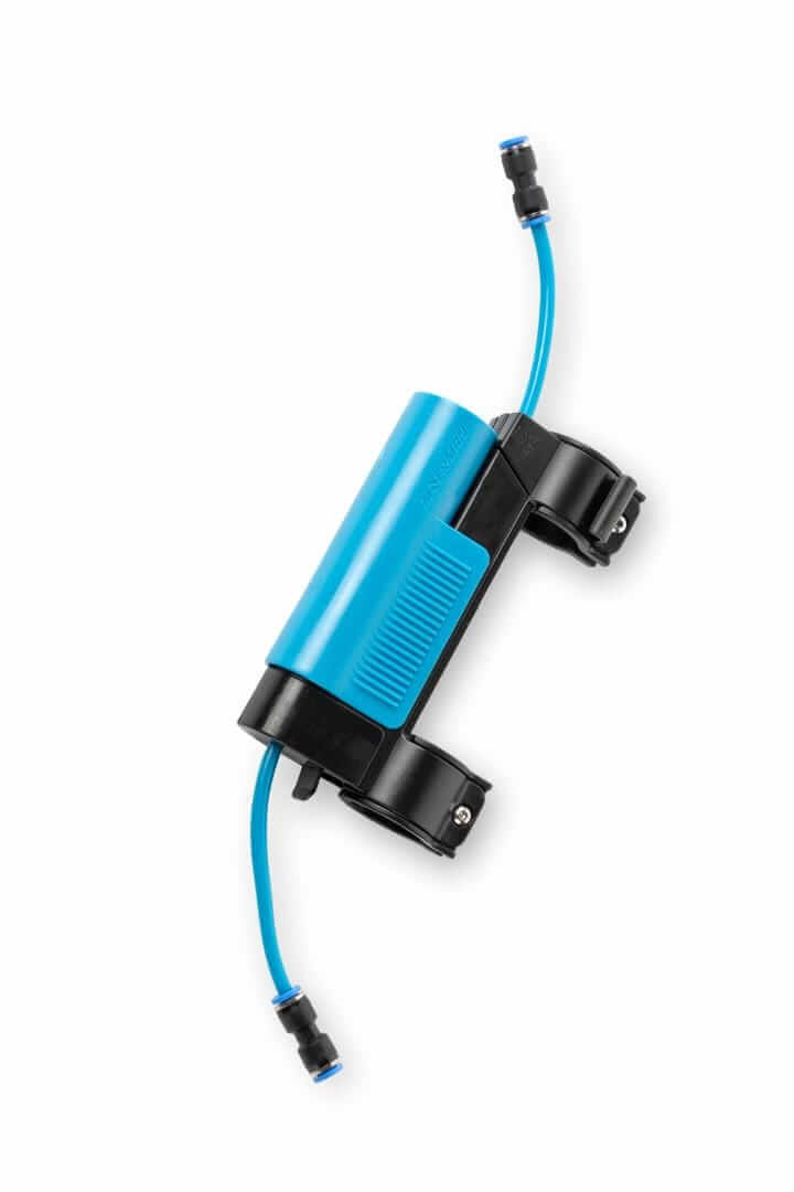 Moerman Spray-Ray Glasreinigungs-Sprühsystem in blau, ideal für effiziente Fensterreinigung ohne Eimer.