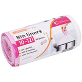 DEISS FOR YOU Müllbeutel 10-12 Liter mit rosa Zugband aus HDPE 1 Rolle = 40 Stück