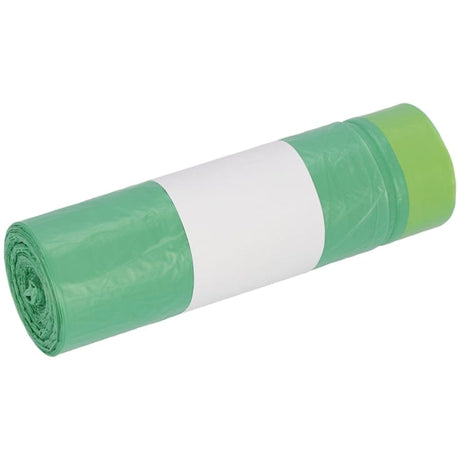 DEISS HDPE-Müllbeutel mit Zugband, 60 Liter, grün 1 Rolle = 20 Beutel