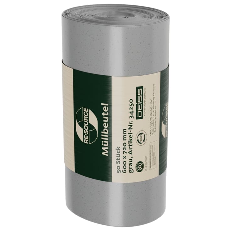 DEISS RE:SOURCE® Müllbeutel aus LDPE 60 Liter, grau