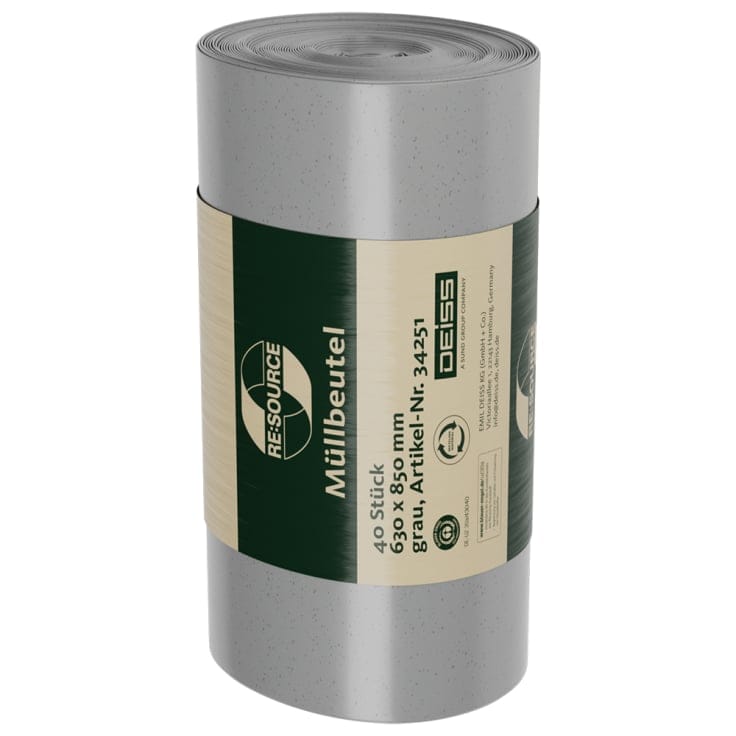 DEISS RE:SOURCE® Müllbeutel aus LDPE 80 Liter, grau