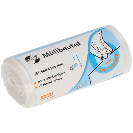 DEISS UNIVERSAL PLUS Müllbeutel 33 Liter, transparent 1 Karton = 20 Rollen á 100 Stück