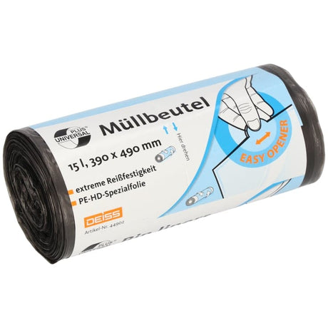 DEISS UNIVERSAL PLUS Mülltüte 15 Liter, grau 1 Rolle = 50 Stück