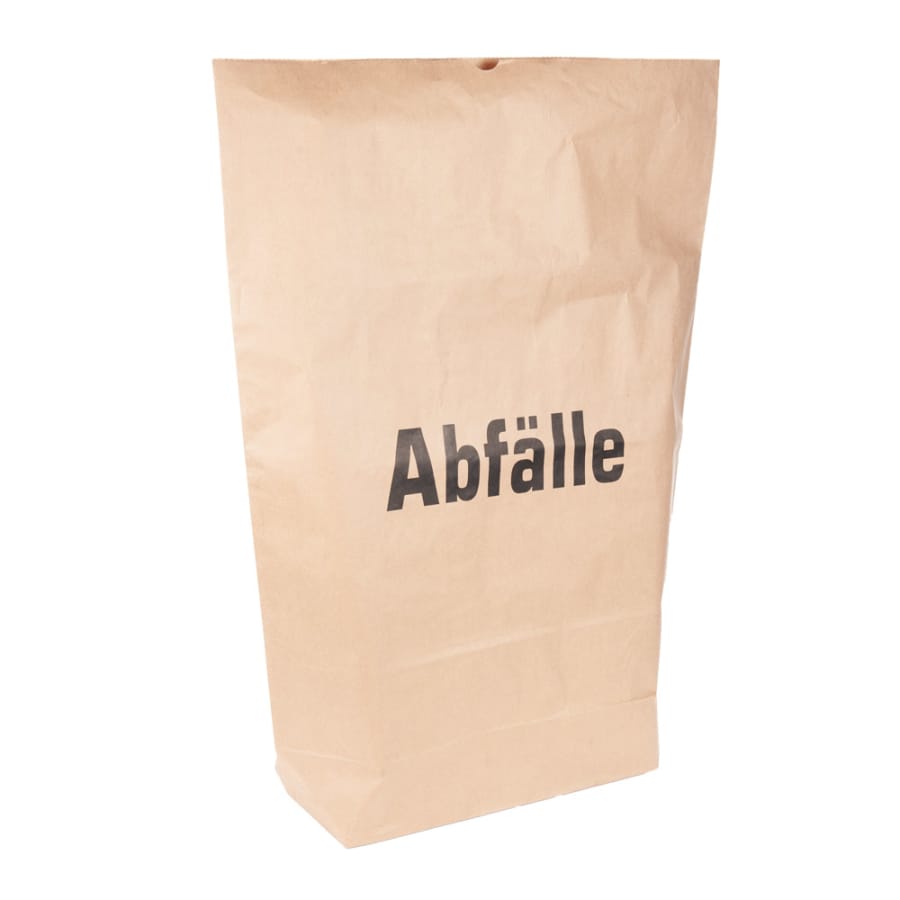 NATURESTAR Bio Müllbeutel, mit Kreuzbodenfalte, 120 Liter Aufdruck „Abfälle“