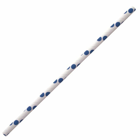 NATURESTAR® Classic Papier-Trinkhalme, gepunktet, 19,7 cm 1 Packung (100 Stück), Dunkelblau-Weiß
