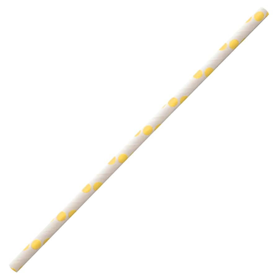 NATURESTAR® Classic Papier-Trinkhalme, gepunktet, 19,7 cm 1 Packung (100 Stück), Gelb-Weiß