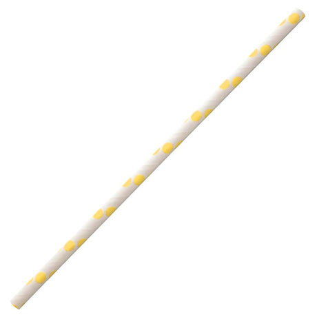 NATURESTAR® Classic Papier-Trinkhalme, gepunktet, 19,7 cm 1 Packung (100 Stück), Gelb-Weiß