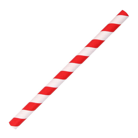 NATURESTAR Classic Papier-Trinkhalme, gestreift, 13 cm 1 Packung (100 Stück), Rot-Weiß