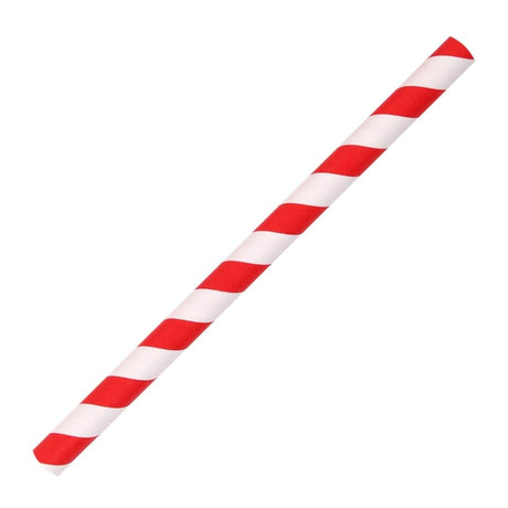 NATURESTAR® Classic Papier-Trinkhalme, gestreift, 13 cm 1 Packung (100 Stück), Rot-Weiß