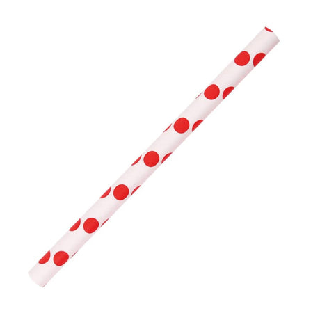NATURESTAR® Classic Papier-Trinkhalme, gestreift, 13 cm 1 Packung (100 Stück), Rot-Weiß gepunktet