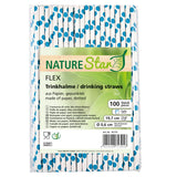 NATURESTAR Flex Papier-Trinkhalme, gepunktet mit Knick, 19,7 cm