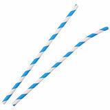 NATURESTAR Flex Papier-Trinkhalme, gestreift mit Knick, 19,5 cm 1 Packung (100 Stück), Blau-Weiß
