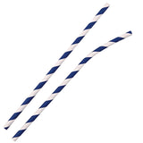 NATURESTAR® Flex Papier-Trinkhalme, gestreift mit Knick, 19,5 cm 1 Packung (100 Stück), Dunkelblau-Weiß