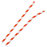 NATURESTAR® Flex Papier-Trinkhalme, gestreift mit Knick, 19,5 cm 1 Packung (100 Stück), Orange-Weiß
