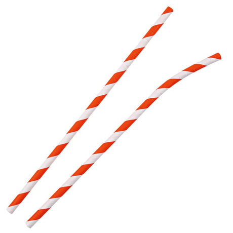NATURESTAR® Flex Papier-Trinkhalme, gestreift mit Knick, 19,5 cm 1 Packung (100 Stück), Orange-Weiß