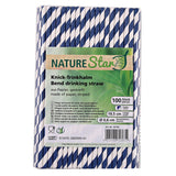 NATURESTAR Flex Papier-Trinkhalme, gestreift mit Knick, 19,5 cm